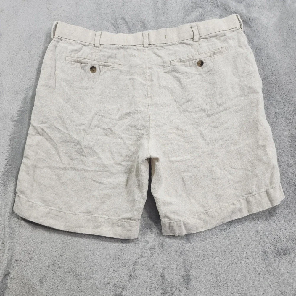 Banana Republic Shorts Mens 38 Beige Linen Chino Flat Front Casual Preppy